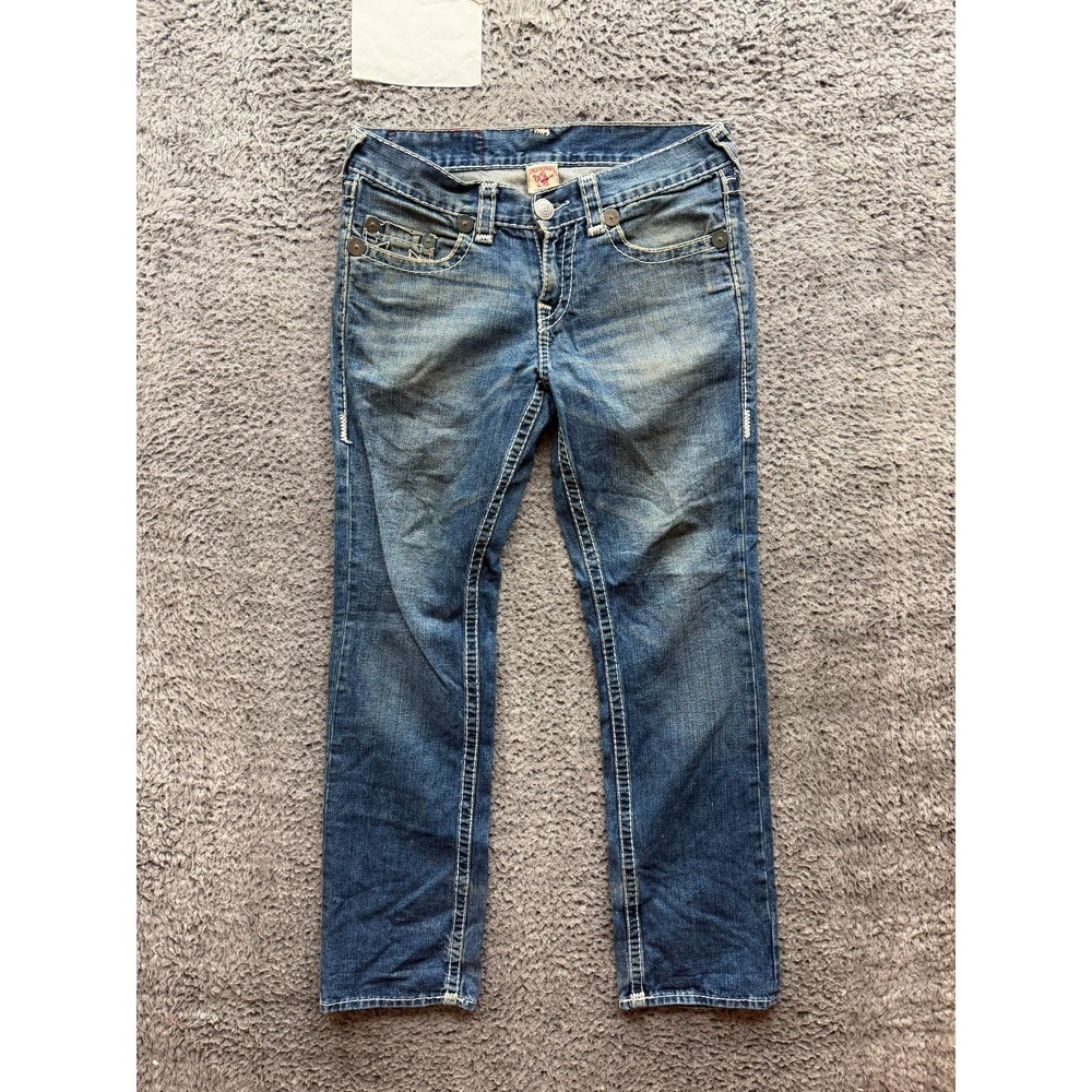 True Religion Bobby Super T Denim Jeans Medium Wash Blue Womens Size 30 x 33